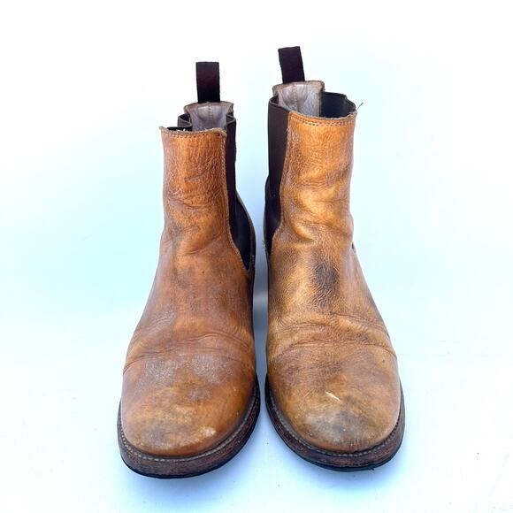 Bed Stu Cobbler Chelsea Ankle Heeled Leather Boots Camel Tan Size 10 - Picture 3 of 12